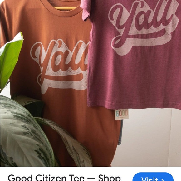 GUC Y’all graphic tee size Large  Rust/Rose color. Some wear around neck. Soft!! - Picture 2 of 9